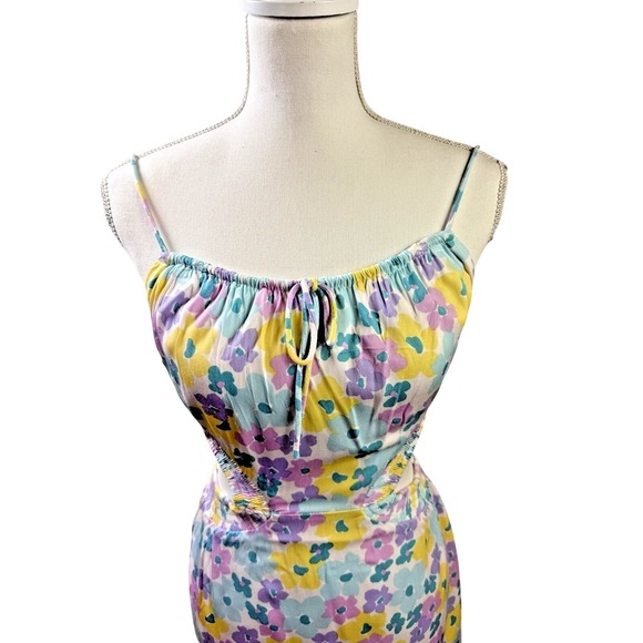 SABO Women's Pastel Floral Backless Cut-Out Mini Dress Size Medium - Picture 7 of 11